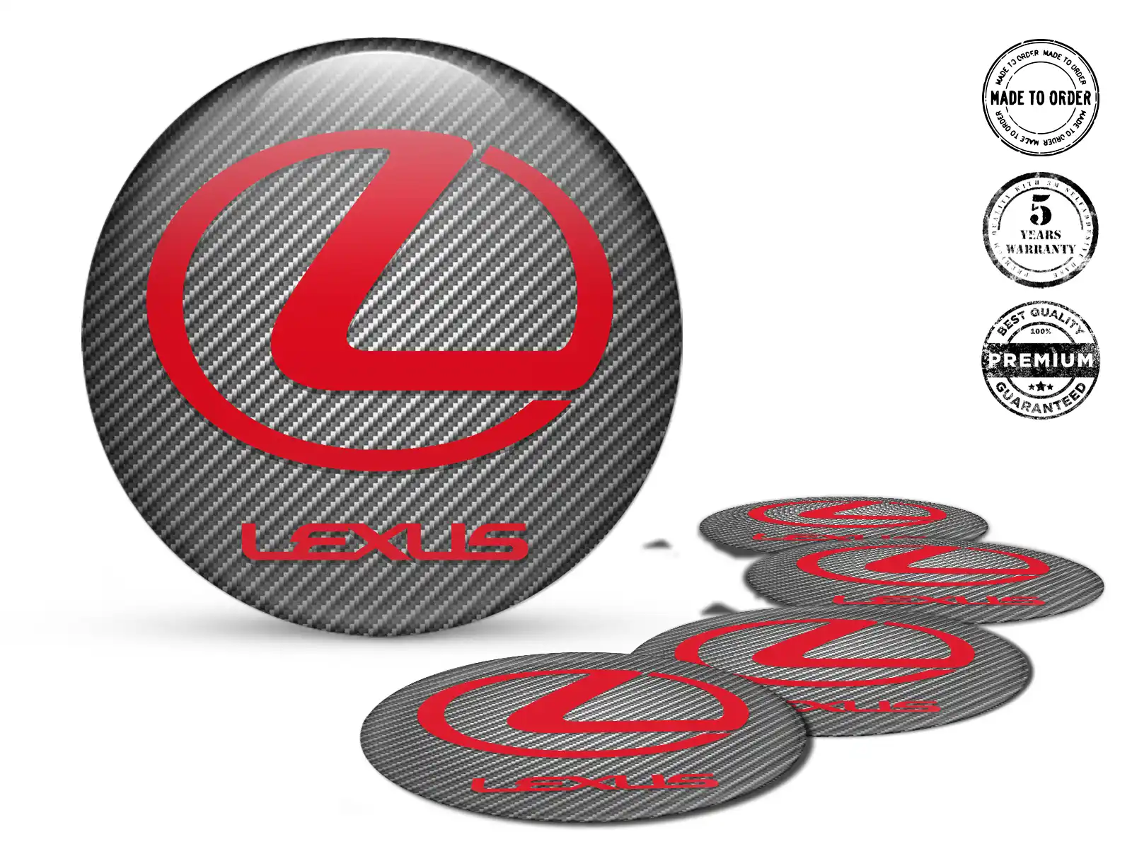 Lexus Style Insignes Roue Autocollants Époxy Premium